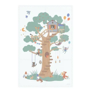 Play and go EEVAA 2-In-1 Speeltapijt Puzzelmat & Opbergbox | Treehouse  120x180cm
